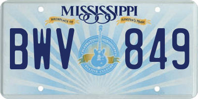 MS license plate BWV849