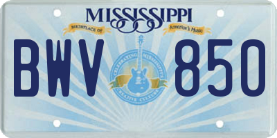 MS license plate BWV850