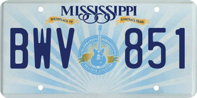 MS license plate BWV851