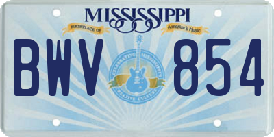 MS license plate BWV854