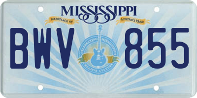 MS license plate BWV855