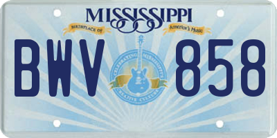 MS license plate BWV858