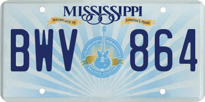 MS license plate BWV864