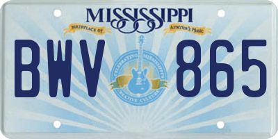 MS license plate BWV865
