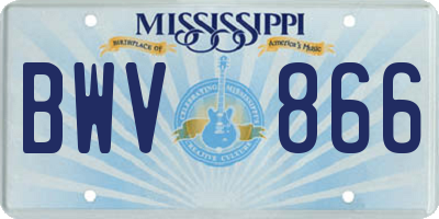 MS license plate BWV866