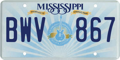 MS license plate BWV867