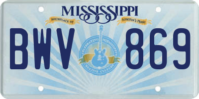 MS license plate BWV869