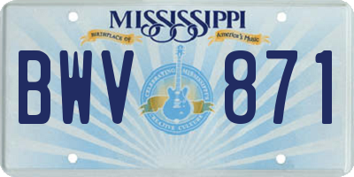 MS license plate BWV871