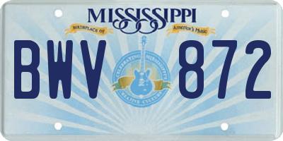 MS license plate BWV872