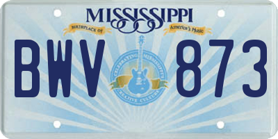 MS license plate BWV873