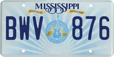 MS license plate BWV876