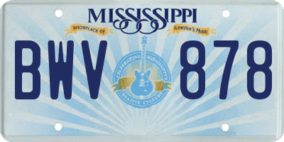MS license plate BWV878