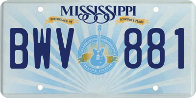 MS license plate BWV881