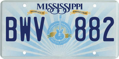 MS license plate BWV882