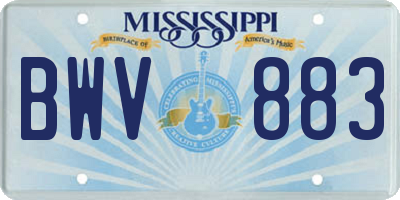 MS license plate BWV883