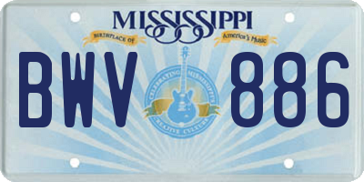 MS license plate BWV886