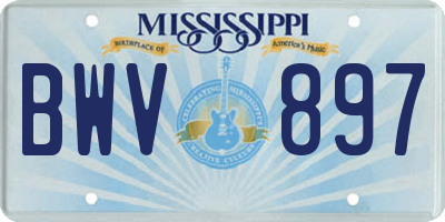 MS license plate BWV897
