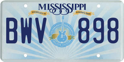 MS license plate BWV898