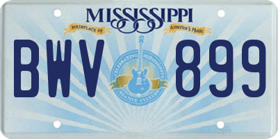 MS license plate BWV899