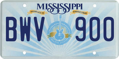 MS license plate BWV900