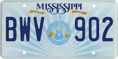 MS license plate BWV902