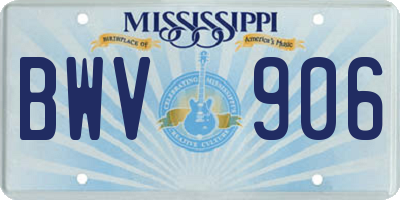 MS license plate BWV906