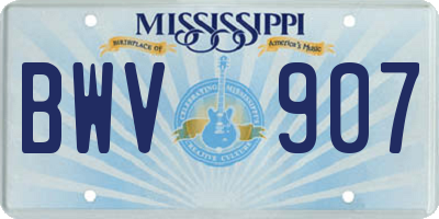 MS license plate BWV907