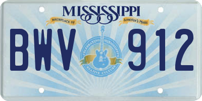 MS license plate BWV912