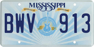 MS license plate BWV913