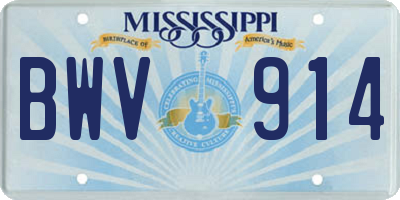 MS license plate BWV914