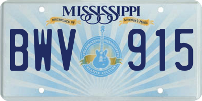 MS license plate BWV915