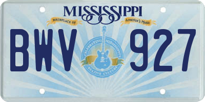 MS license plate BWV927