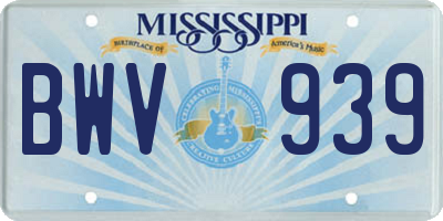 MS license plate BWV939