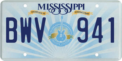 MS license plate BWV941