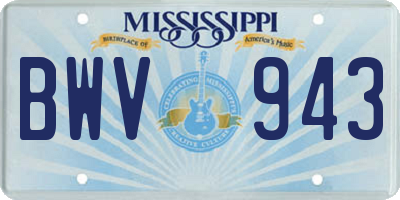 MS license plate BWV943