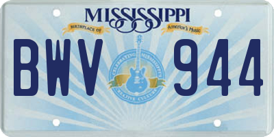 MS license plate BWV944