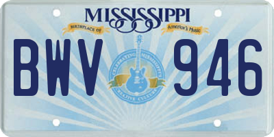 MS license plate BWV946