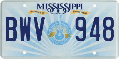 MS license plate BWV948