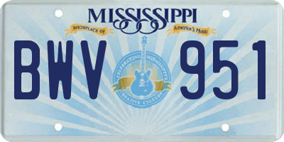 MS license plate BWV951