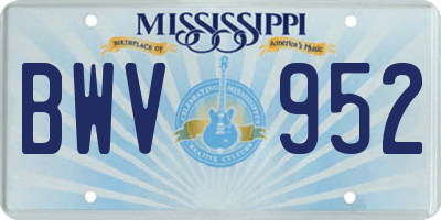 MS license plate BWV952