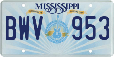 MS license plate BWV953