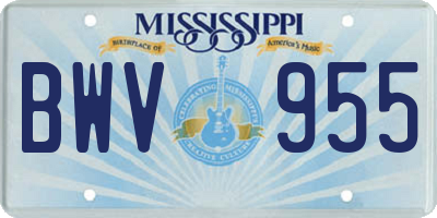 MS license plate BWV955
