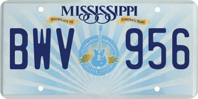 MS license plate BWV956