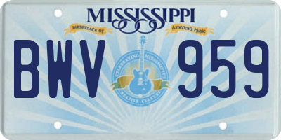 MS license plate BWV959