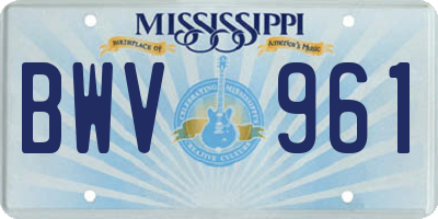 MS license plate BWV961