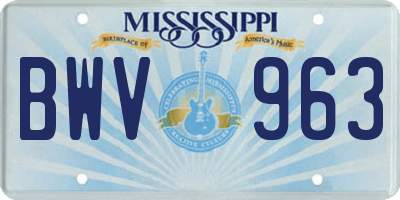 MS license plate BWV963
