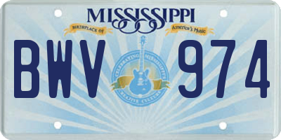 MS license plate BWV974
