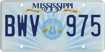 MS license plate BWV975