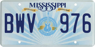 MS license plate BWV976