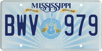 MS license plate BWV979